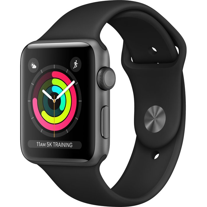 Смарт часы Apple Watch Series 3 (GPS) 38mm Space Gray Black Sport Band