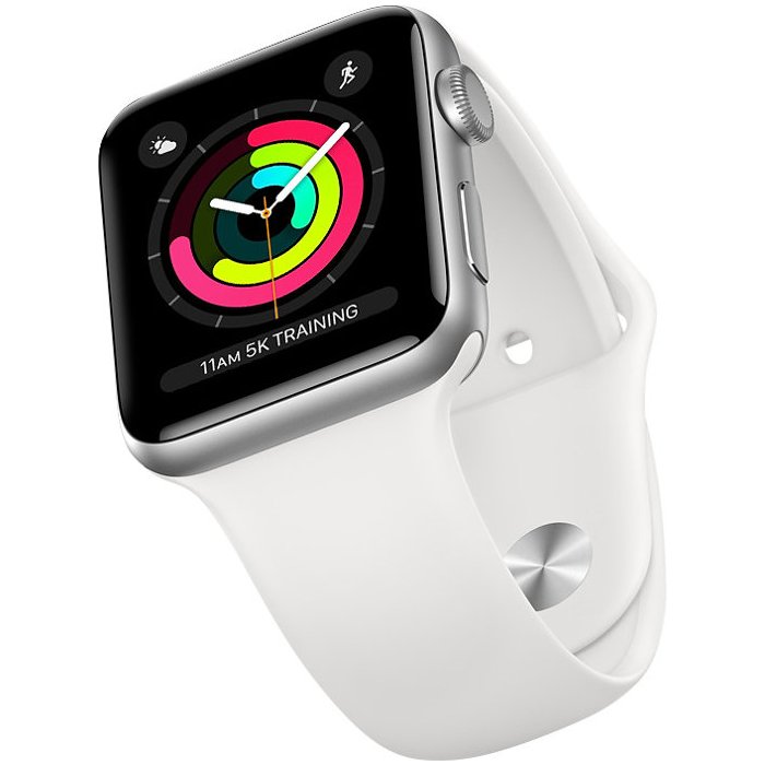 Смарт часы Apple Watch Series 3 (GPS) 42mm Silver, White Sport Band