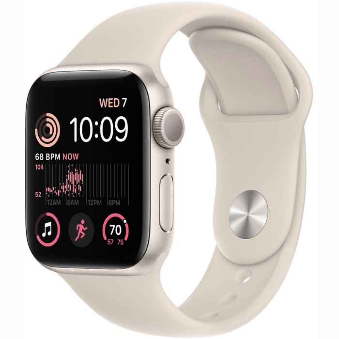 Viedpulksteņi Apple Watch SE (2nd Gen) GPS 40mm Starlight Aluminium Case with Starlight Sport Band [Demo, komplektācijā neietilpst lādētājs]