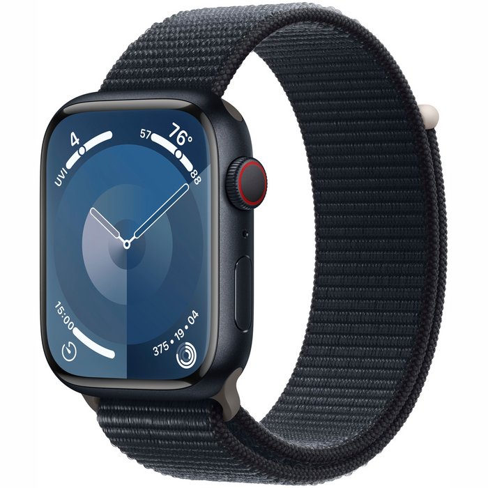 Viedpulkstenis Apple Watch Series 9 GPS + Cellular 45mm Midnight Aluminium Case with Midnight Sport Loop