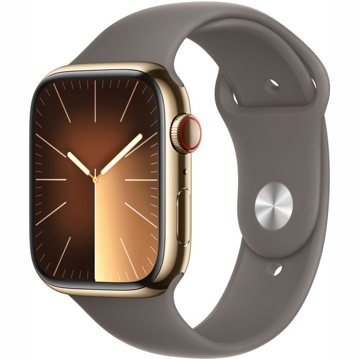 Viedpulkstenis Apple Watch Series 9 GPS + Cellular 45mm Gold Stainless Steel Case with Clay Sport Band - M/L