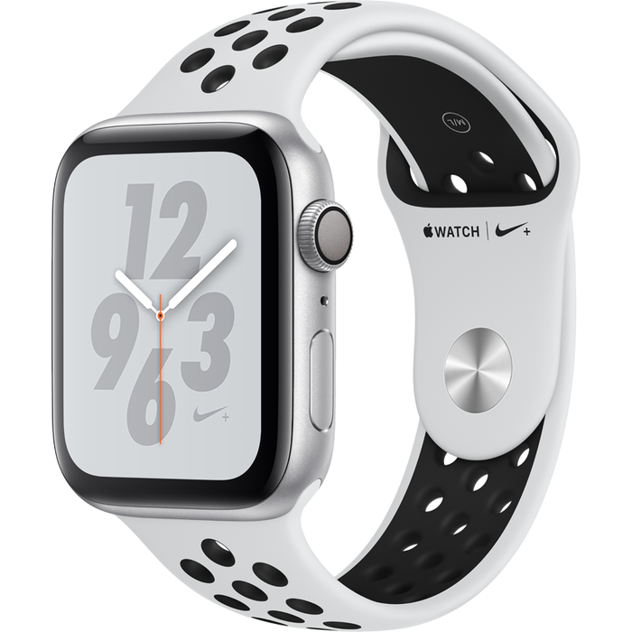 Viedpulkstenis Viedpulkstenis Apple Watch Nike+ Series 4 GPS, 44mm Silver Aluminium Case with Pure Platinum/Black Nike Sport Band