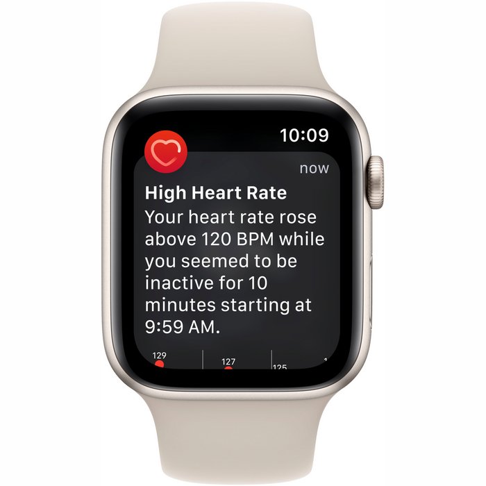 Viedpulkstenis Apple Watch SE (2nd Gen) GPS + Cellular 44mm Starlight Aluminium Case with Starlight Sport Band