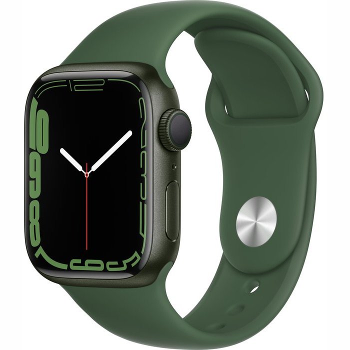 Viedpulkstenis Apple Watch Series 7 GPS + Cellular 41mm Green Aluminium Case with Clover Sport Band