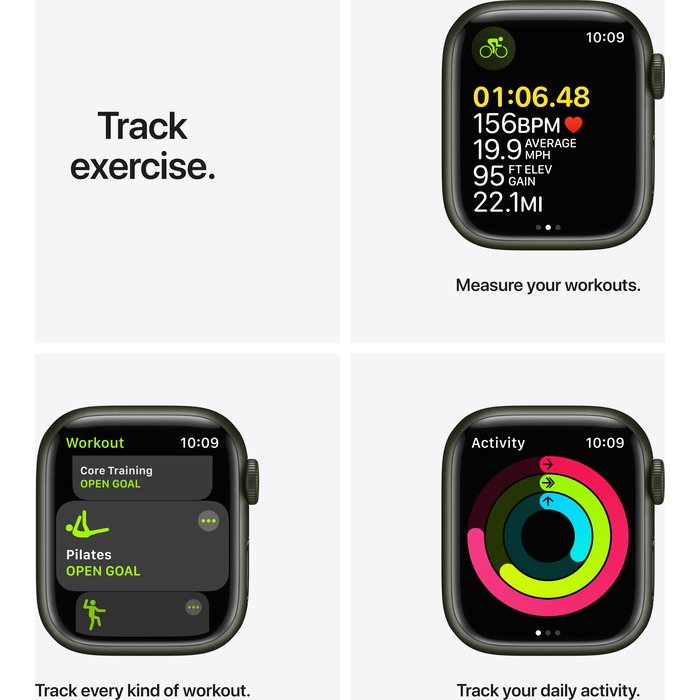 Viedpulkstenis Apple Watch Series 7 GPS 41mm Green Aluminium Case with Clover Sport Band