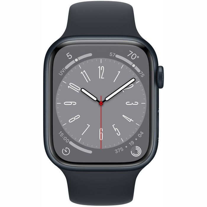 Viedpulkstenis Apple Watch Series 8 GPS 41mm Midnight Aluminium Case with Midnight Sport Band