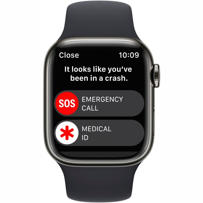 Apple Watch Series 8 GPS + Cellular 41mm Graphite Stainless Steel Case with Midnight Sport Band