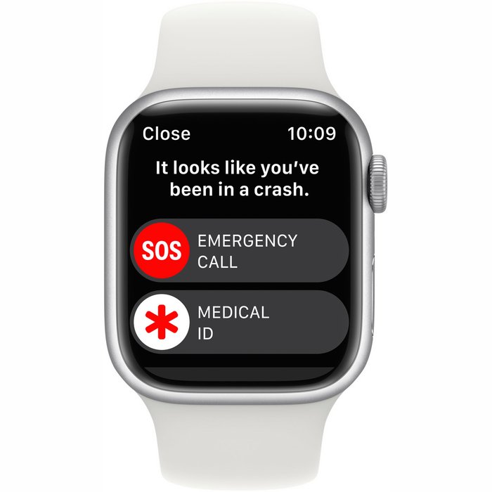 Viedpulkstenis Apple Watch Series 8 GPS + Cellular 45mm Silver Stainless Steel Case with White Sport Band