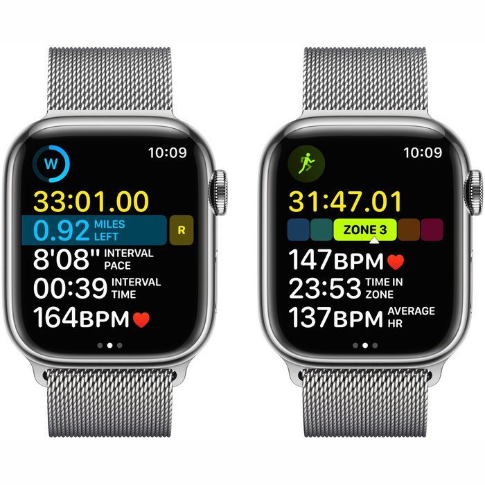 Apple Watch Series 8 GPS + Cellular 45mm Silver Stainless Steel Case with Silver Milanese Loop