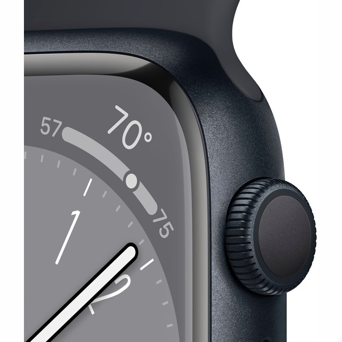 Viedpulkstenis Apple Watch Series 8 GPS 41mm Midnight Aluminium Case with Midnight Sport Band