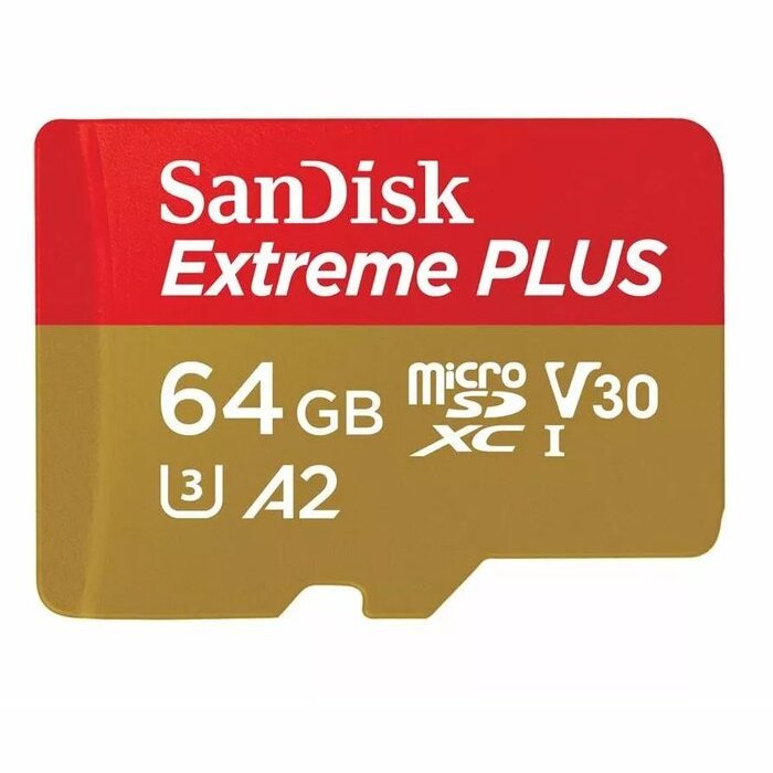 SanDisk Extreme PLUS microSDXC + SD Adapter 64GB