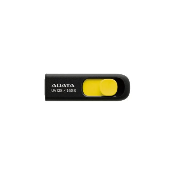USB zibatmiņa USB zibatmiņa ADATA UV128 16 GB, USB 3.0, Black/Yellow