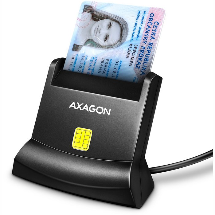 Axagon USB-A Smart Card Standreader CRE-SM4N