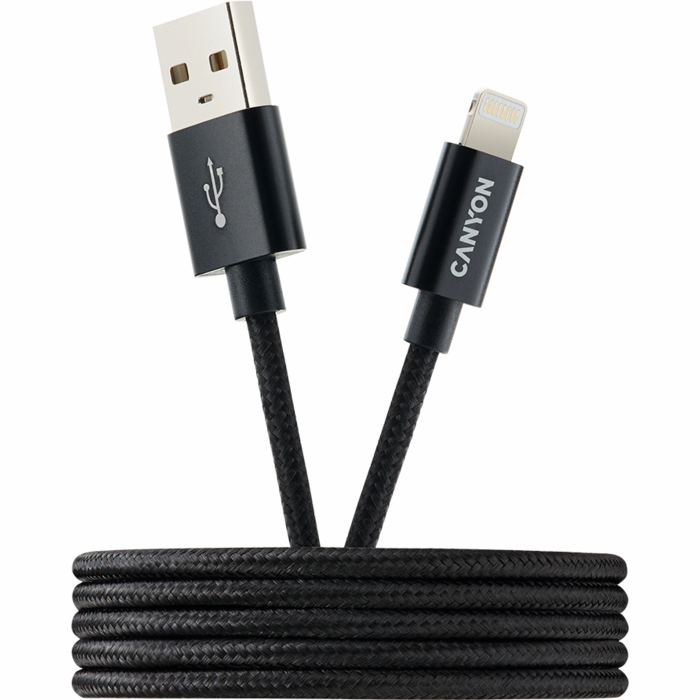 Canyon CFI-3 Lightning to USB-A Cable Black 1m