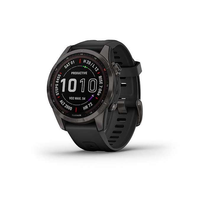 Garmin Fenix 7s Sapphire Solar Edition Carbon Gray Black band