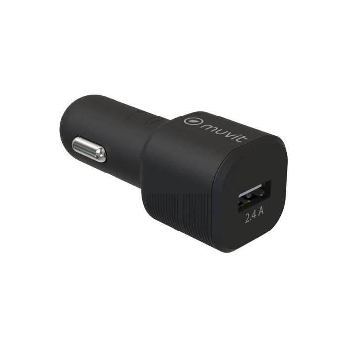 Car charger 1USB 12W By Muvit Black