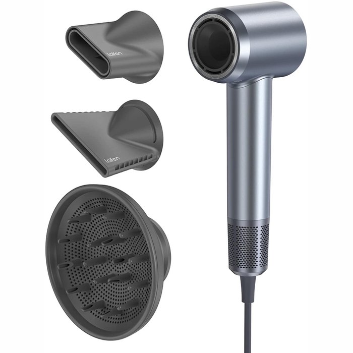 Fēns Laifen Swift Special High Speed Hair Dryer (3 Nozzles) Silver Blue