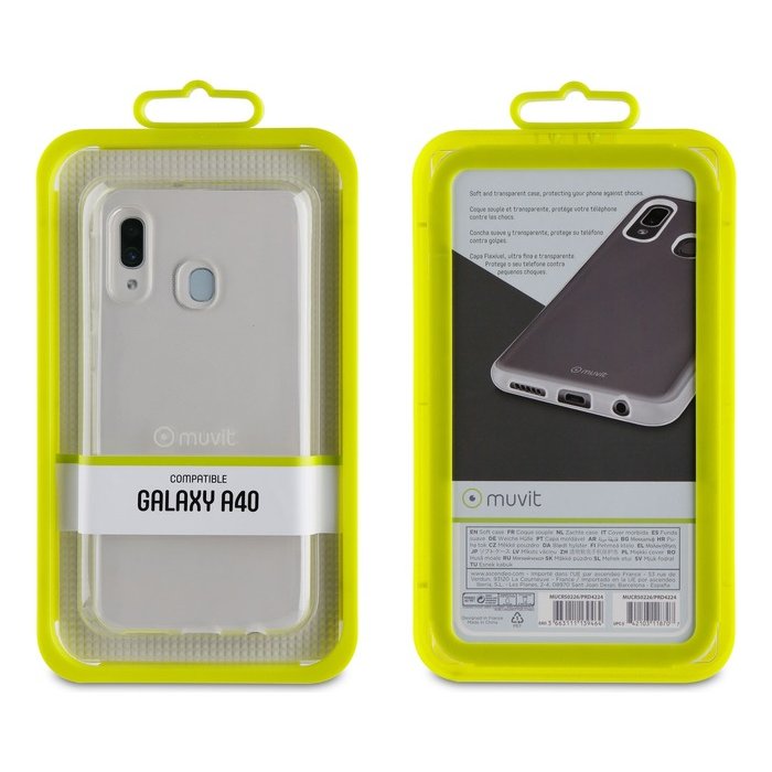 Mobilā telefona maciņš Muvit Samsung Galaxy A40 Crystal Soft Transparent