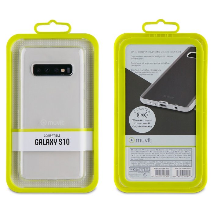Mobilā telefona maciņš Muvit Samsung Galaxy S10 Crystal Soft Transparent