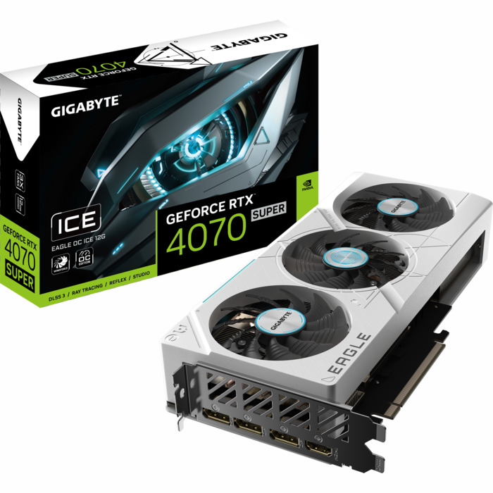 Videokarte Gigabyte GeForce RTX 4070 SUPER EAGLE OC ICE 12GB