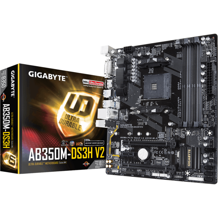 Mātesplates Gigabyte GA-AB350M-DS3H V2 1.1