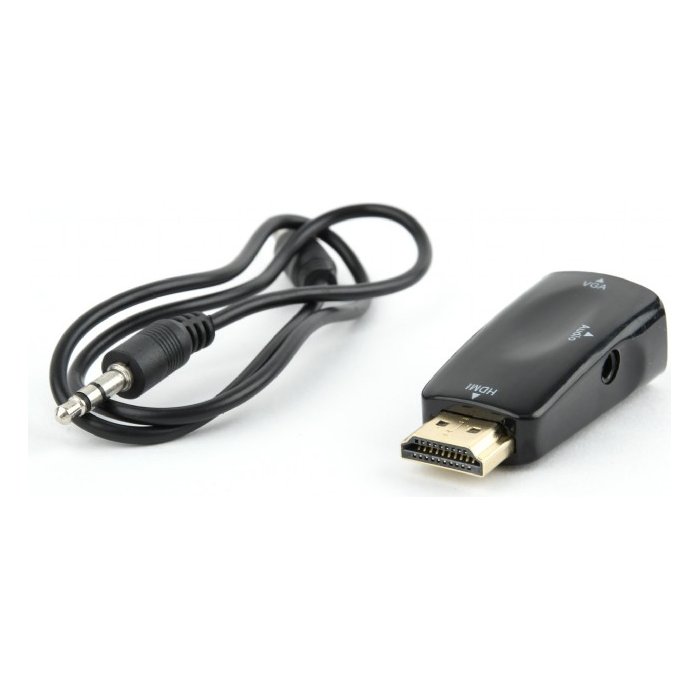 Gembird HDMI to VGA and audio adapter Single port Black