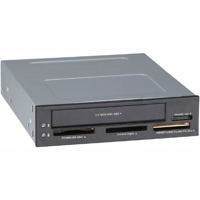 Atmiņas karšu lasītājs Gembird Internal USB card reader/writer with SATA port Black
