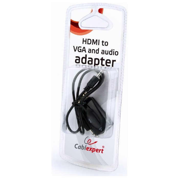 Gembird HDMI to VGA and audio adapter Single port Black