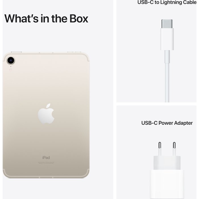 Apple iPad mini Wi-Fi + Cellular 64GB - Starlight 6th Gen