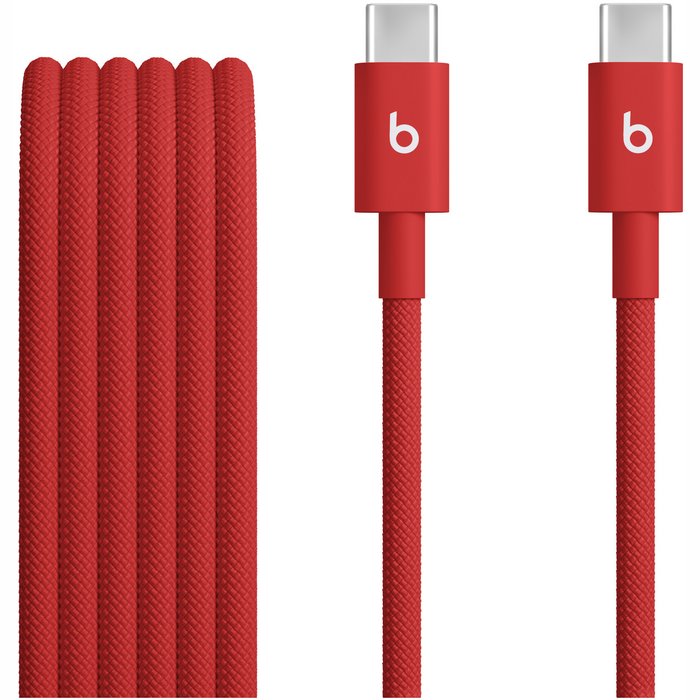 Lādētāji, kabeļi un adapteri Beats USB-C to USB-C Woven Cable (1.5 m) - Rapid Red