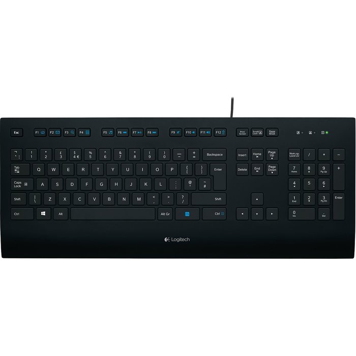 Klaviatūra Klaviatūra Logitech Corded Keyboard K280E RU Black
