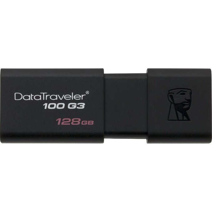 USB zibatmiņa Kingston DataTraveler 100 G3 128 GB Black