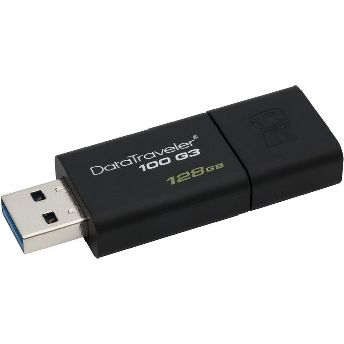 USB zibatmiņa Kingston DataTraveler 100 G3 128 GB Black