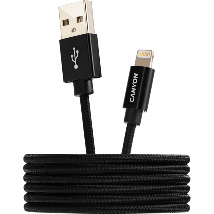 Canyon Charge & Sync MFI Braided Cable Black 1m