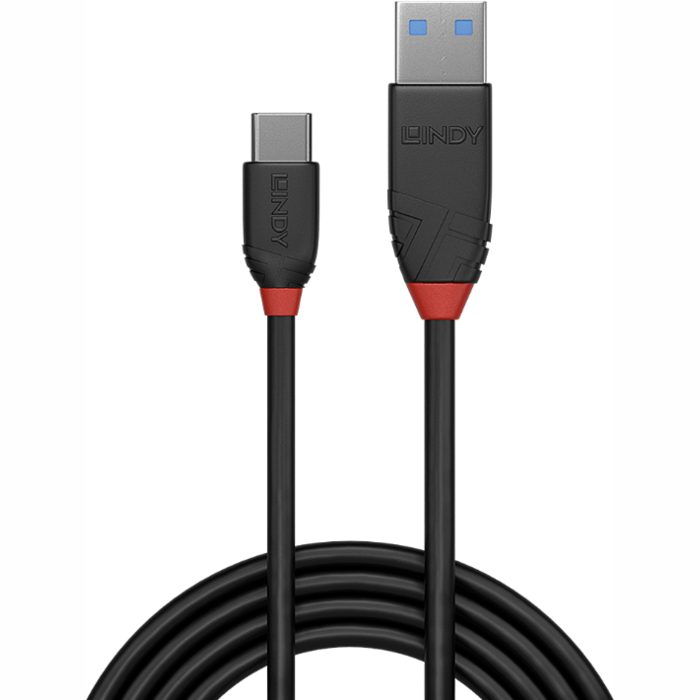 Lādētāji, kabeļi un adapteri Lindy USB-A to USB-C 1m Black