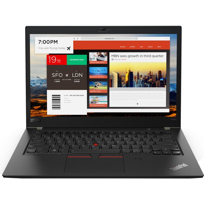 Portatīvie datori Lenovo ThinkPad T480s Black 14"