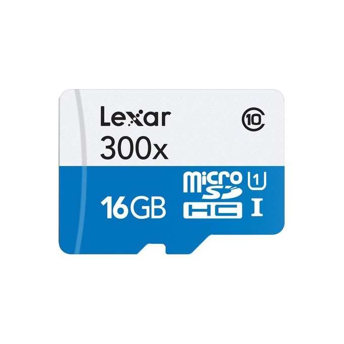 Atmiņas karte Lexar 16GB microSDHC, MicroSDHC, Flash memory class 10, SD adapter