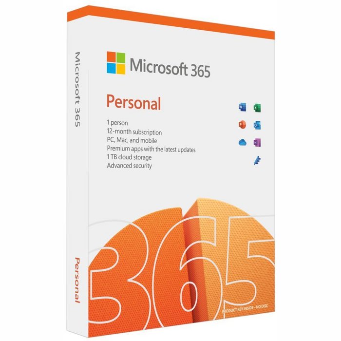 Microsoft 365 Personal ENG 12-Month Subscription 1 person EuroZone Medialess P10 1TB OneDrive could storage | PC/Mac