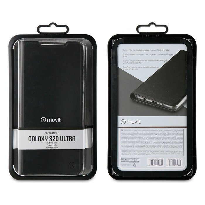 Samsung Galaxy S20 Ultra Folio Case By Muvit Black