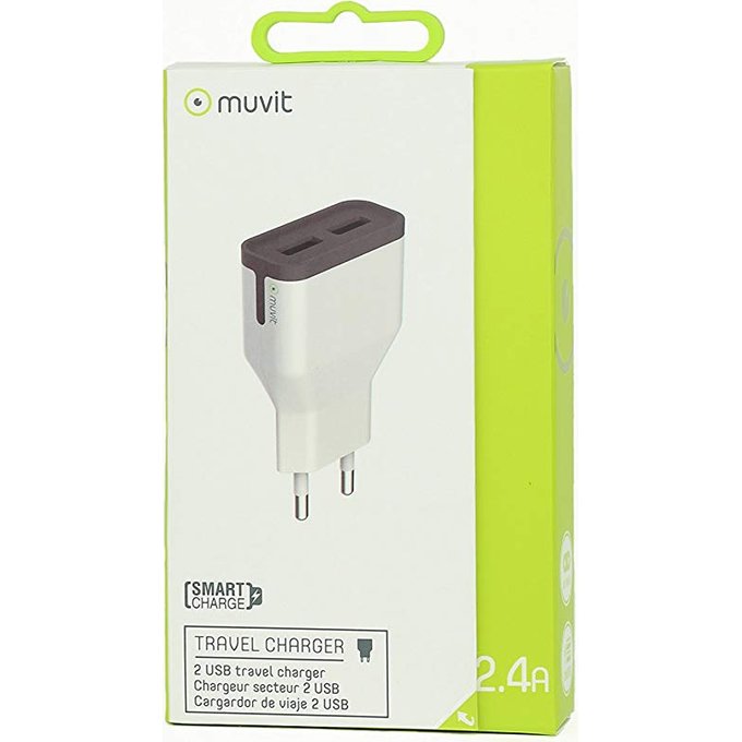 Muvit Travel charger 2USB 2.4A White