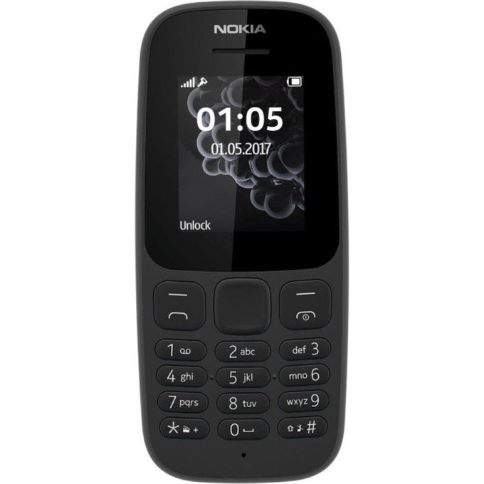 Mobilie telefoni un viedtālruņi Nokia 105 (2017) Dual SIM, Black