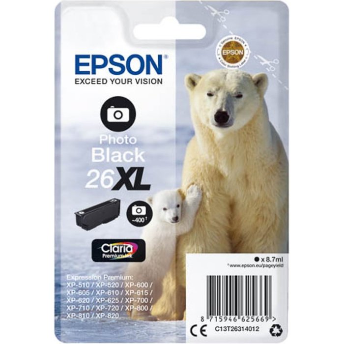 Epson 26XL Singlepack Photo Black Claria Premium