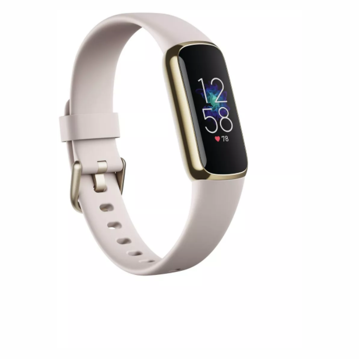 Fitnesa aproce Fitbit Luxe Lunar White / Soft Gold Stainless Steel [Mazlietots]