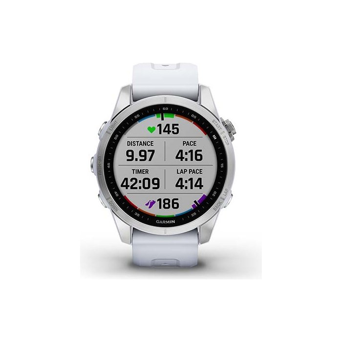 Garmin Fenix 7S Silver with Whitestone Band