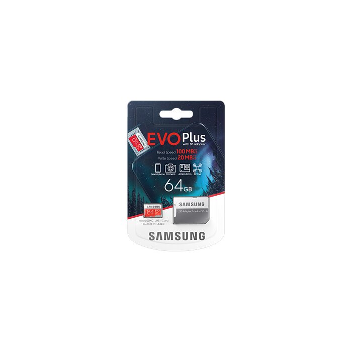 Samsung EVO Plus 64GB microSD + adapter
