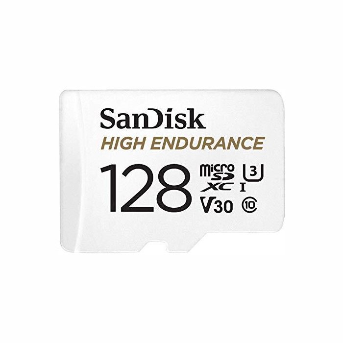 SanDisk High Endurance microSDXC 128GB + SD Adapteris WHITE