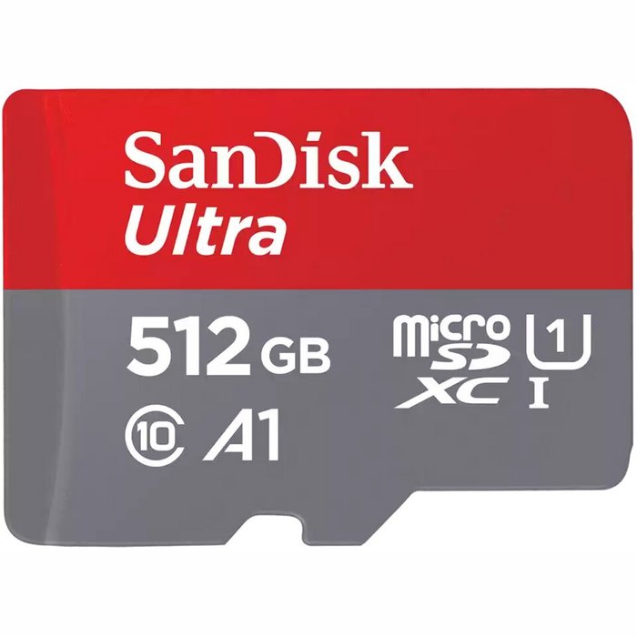 SanDisk Ultra microSDXC 512GB + SD Adapteris RED / GRAY