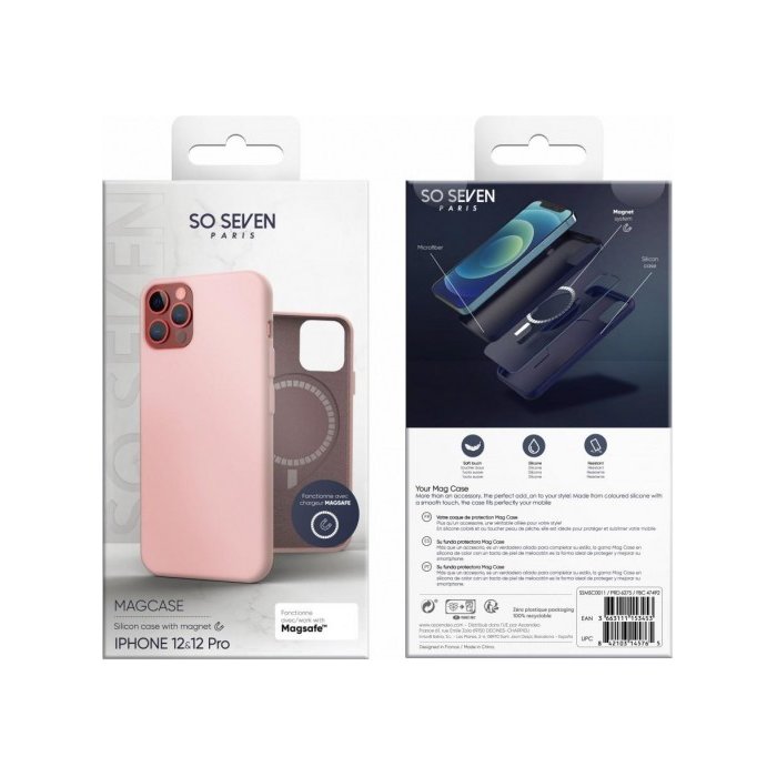 Apple iPhone 12/12 Pro Silicone Mag Cover By So Seven Candy Pink