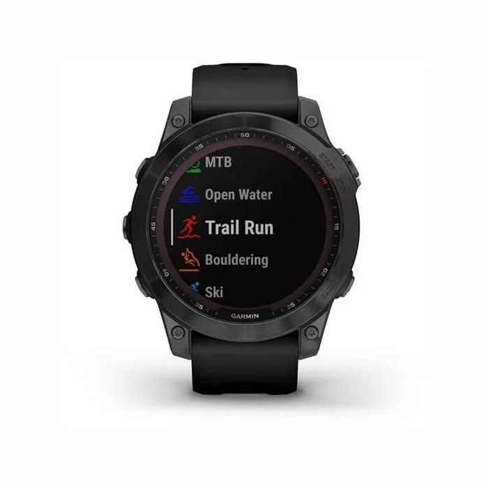Garmin Fenix 7 Sapphire Solar Edition Melns DLC titāna pārklājums ar melnu siksniņu