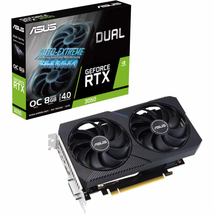 Videokarte Asus Dual GeForce RTX 3050 V2 OC Edition 8GB DUAL-RTX3050-O8G-V2